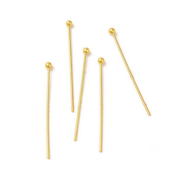 Ace cu bumb otel inoxidabil 304, auriu, 41x0.7mm-bumb 2mm 10 buc