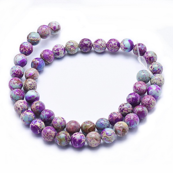 Jasp imperial violet, 8mm-sir 48buc 1 buc