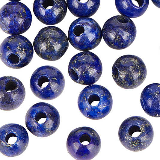 Lapis Lazuli sferic, 6mm, orificiul 2mm 1 buc