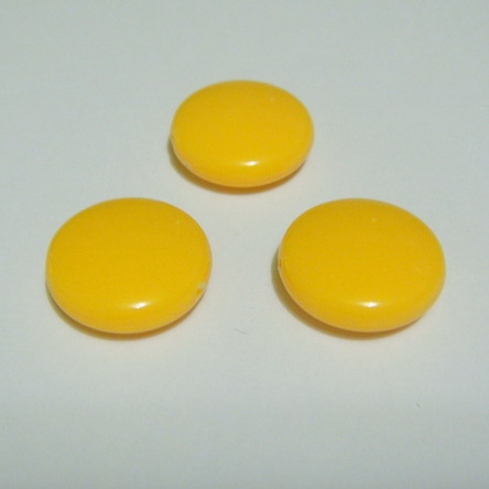 Margele plastic galben, disc 16mm