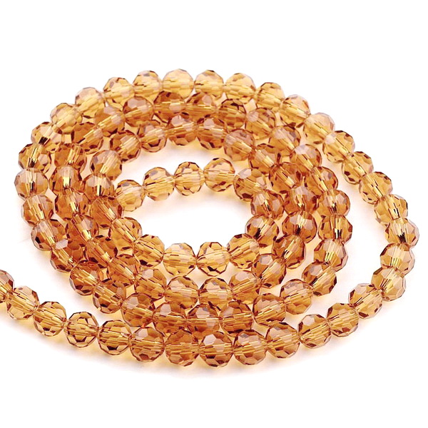 Cristale rotunde 4mm, transparente, auriu deschis-sir 85buc 1 buc