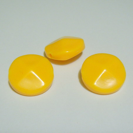 Margele plastic galben, disc 18mm