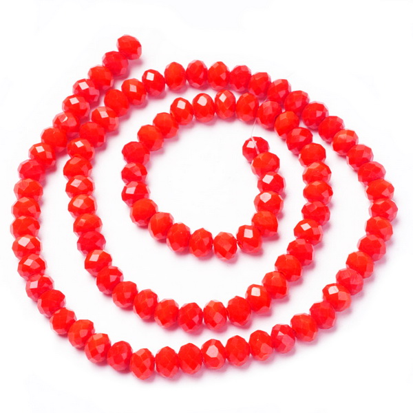 Cristale rondele 4x3mm, opace rosu-coral-sir 125-127buc 1 buc