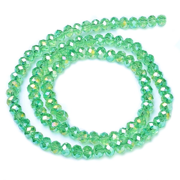 Cristale rondele 4x3mm, verde deschis AB-sir 115-118 buc 1 buc