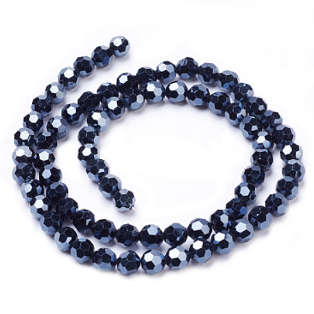 Cristale rotunde 4mm, negru-hematit-sir 90buc 1 buc