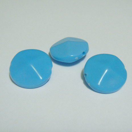 Margele plastic turcoaz, disc 18mm