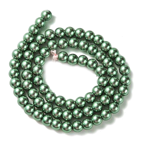 Perle sticla, 6mm, kaky deschis-aprox.135buc 1 buc