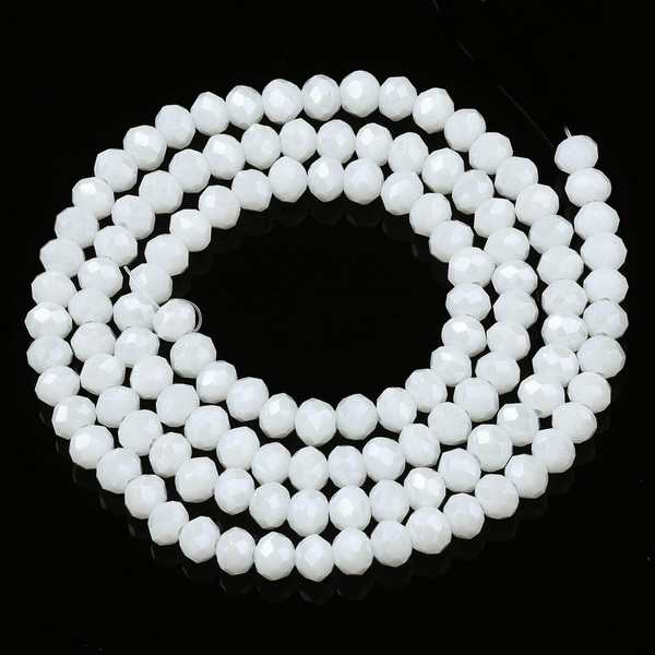 Cristale rondele 6x5mm, electroplacate, albe-sir 83-85 buc 1 buc