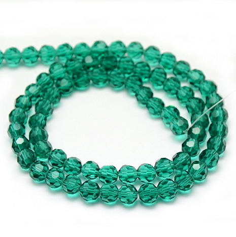 Cristale rotunde 8mm, verde smarald-sir 65-67 buc 1 buc