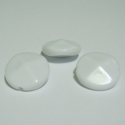 Margele plastic alb, disc 18mm