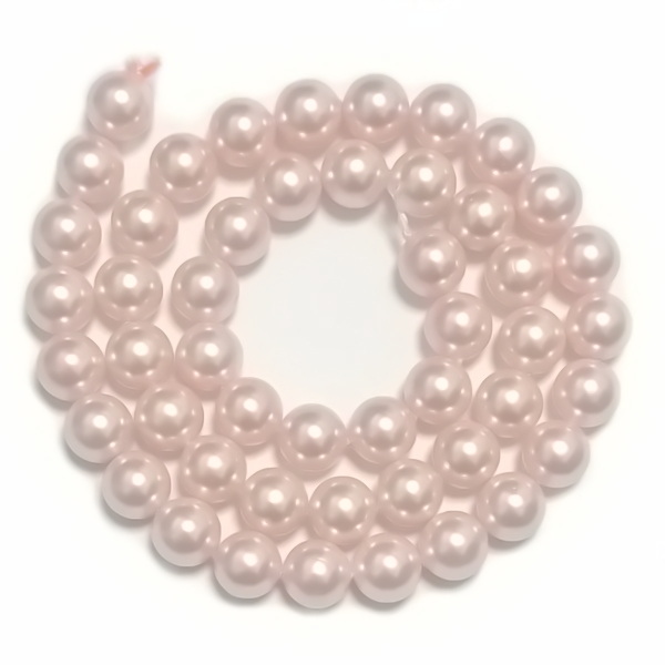Perle stil Mallorca, roz deschis, 8 mm-sir 48buc 1 buc