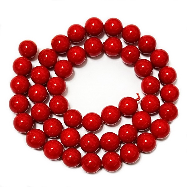 Perle stil Mallorca, rosii, 8mm-sir 47buc 1 buc