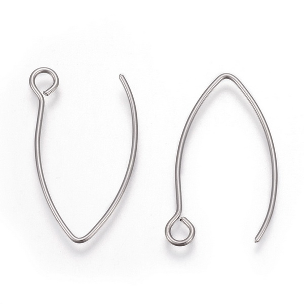 Tortite cercei otel inoxidabil 304, cu bucla, 26x16x0.8mm 2 buc