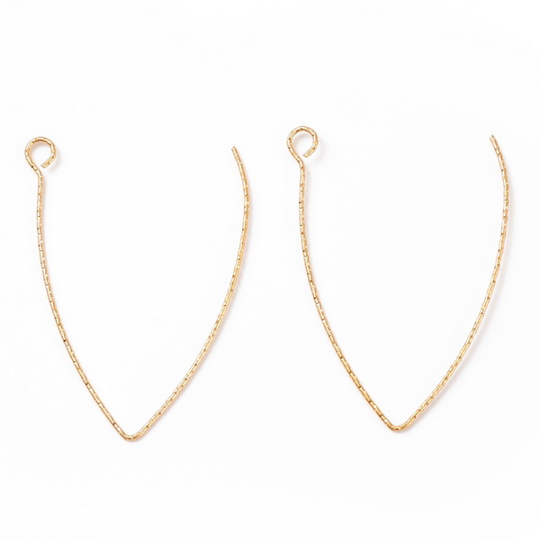 Tortite cercei otel inoxidabil 304 IP(placat cu ioni) auriu, cu bucla, 40x25x0.7mm
 2 buc