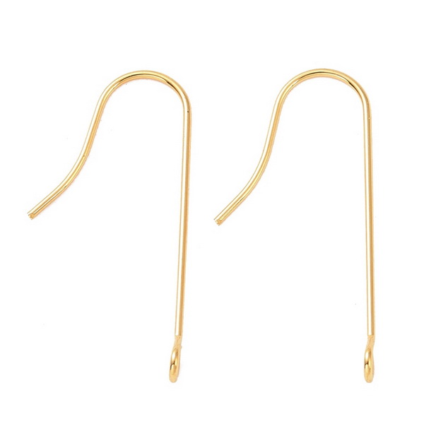 Tortite cercei otel inoxidabil 316 placat cu aur 28K, cu bucla, 28x3mm 2 buc