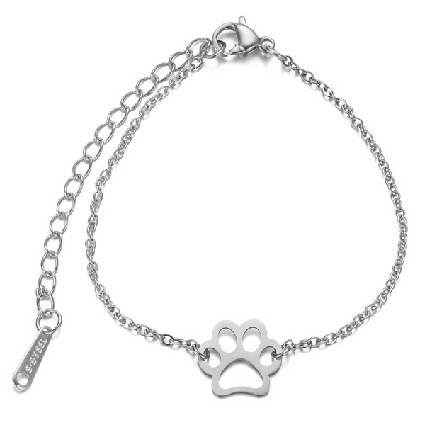 Bratara otel inoxidabil 201cu labuta caine, 17cm, lant cu  grosime 1.5mm 1 buc