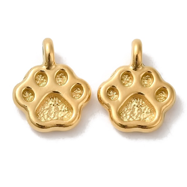 Pandantiv otel inoxidabil 304, placat cu aur 18K, labuta de caine 12x9x3.5mm 1 buc