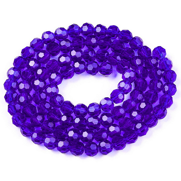 Cristale rotunde 3mm, transparente, albastru cobalt-sir 170 buc 1 buc