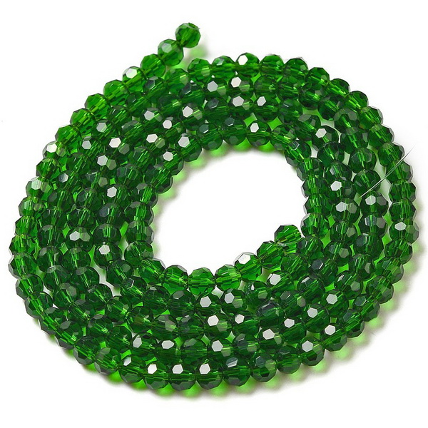 Cristale rotunde 3mm, transparente, verde inchis-sir 165 buc 1 buc