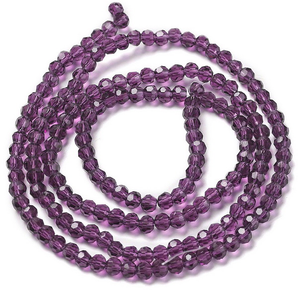Cristale rotunde 3mm, transparente, violet-sir 165 buc 1 buc