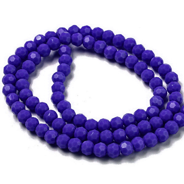 Cristale rotunde 4mm, opace, albastru cobalt-sir 92 buc 1 buc
