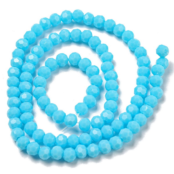 Cristale rotunde 4mm, opace, bleu-sir 92buc 1 buc