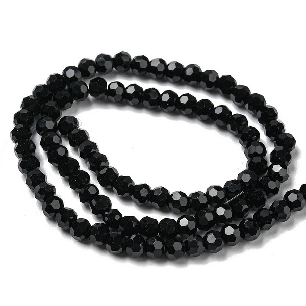 Cristale rotunde 4mm, opace, negre-sir 92 buc 1 buc