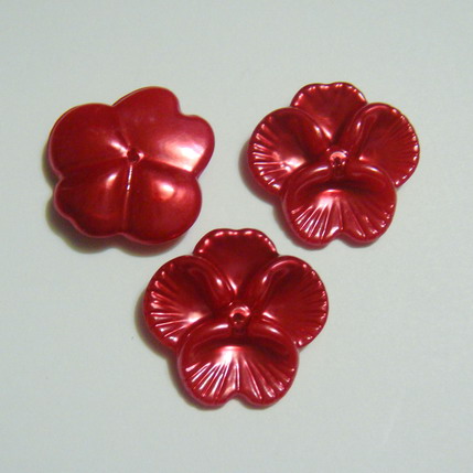 Floricele plastic rosii 28mm