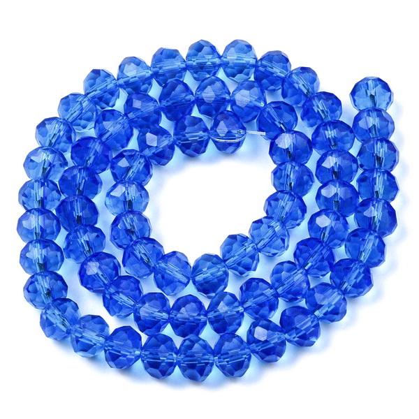 Cristale rondele 8x6mm, transparente, albastru deschis-sir 63buc 1 buc
