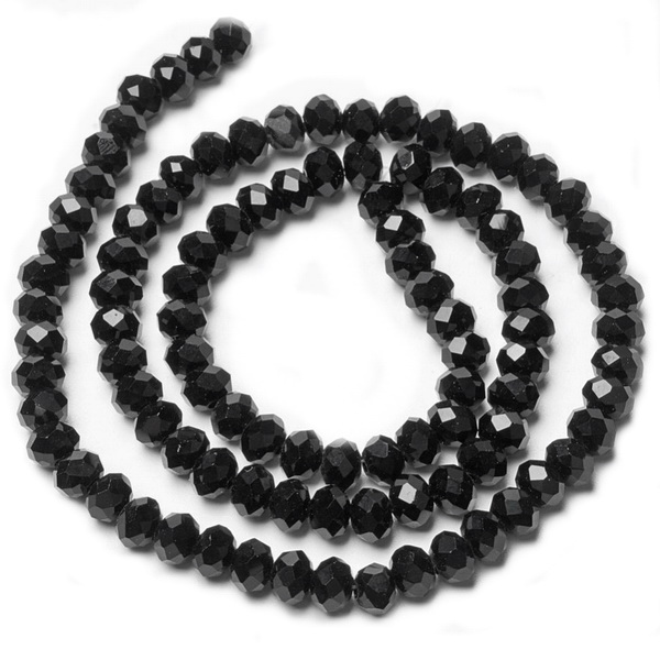 Cristale rondele negre 8x6mm-sir 63 buc 1 buc
