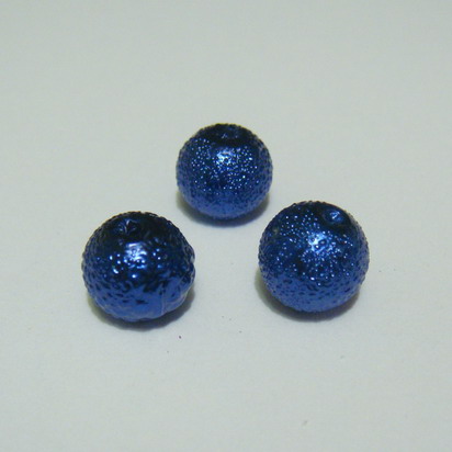 Perle sticla, stardust, albastre 8mm