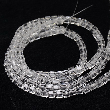 Cristale cubice cu muchii tesite 2.5x2.5x2.5mm, transparente-sir 185 buc 1 buc