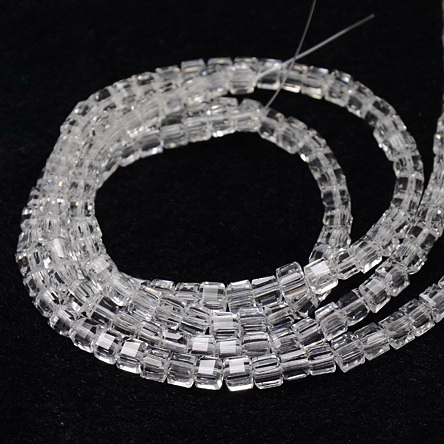 Cristale cubice cu muchii tesite 3.5x3.5x3.5mm, transparente-sir 98 buc 1 buc