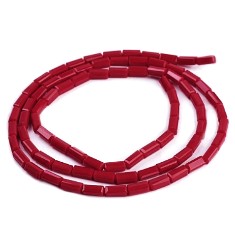 Cristale tubulare 7x7x3mm, rosii-sir 78buc 1 buc