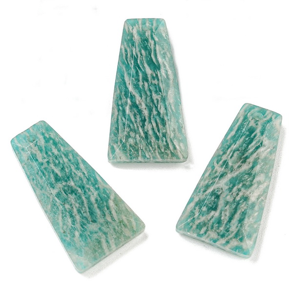Pandantiv amazonit, fatetat, trapez, 25x13x4mm 1 buc