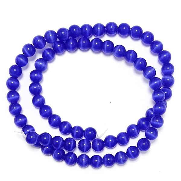 Ochi de pisica albastru-cobalt, 6 mm-sir 66buc 1 buc