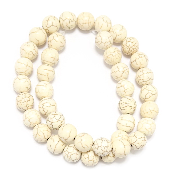 Howlit crem, sferic, 10mm-sir 37buc 1 buc