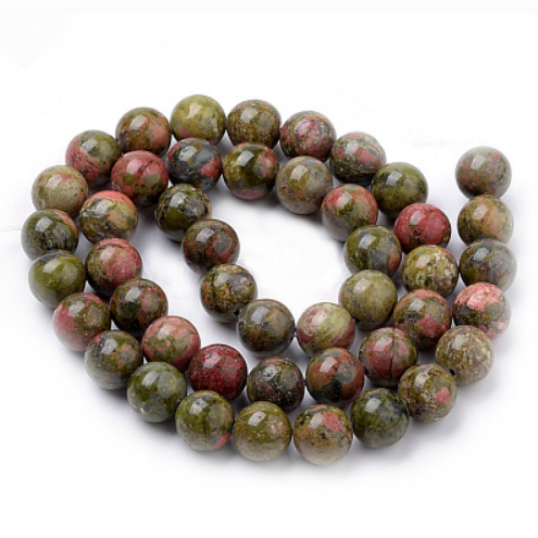 Unakite,sfere 10 mm-sir 38buc 1 buc
