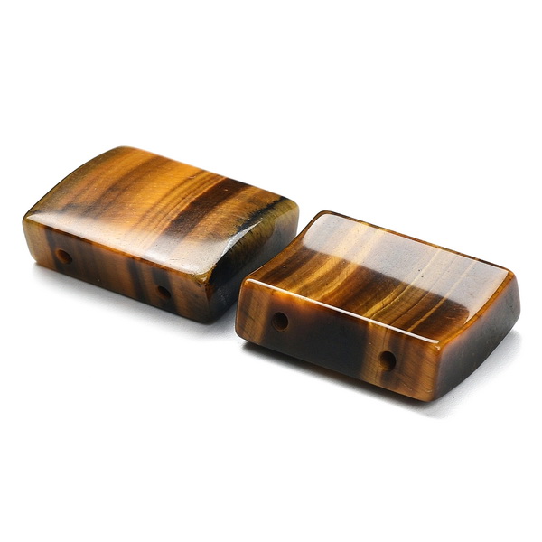 Ochi de tigru cu 2 orificii, rectangular, 20x17x7mm 1 buc