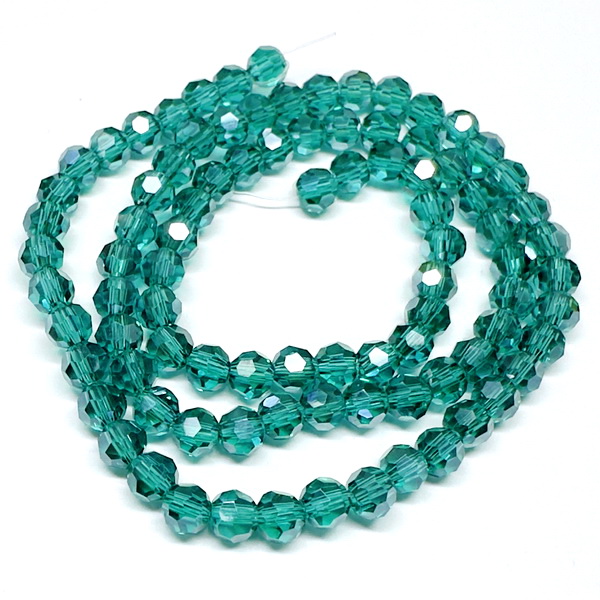 Cristale rotunde 4mm, opace, lucioase, verde smarald-sir aprox.90 buc 1 buc