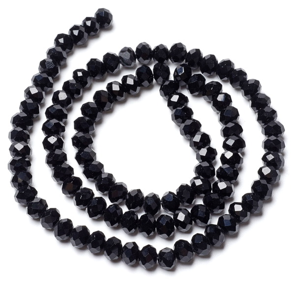 Cristale rondele 4x3mm, negre-sir 115 buc 1 buc
