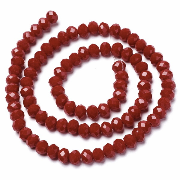 Cristale rondele 4x3mm, opace, rosu inchis(bordo)-sir 112buc 1 buc