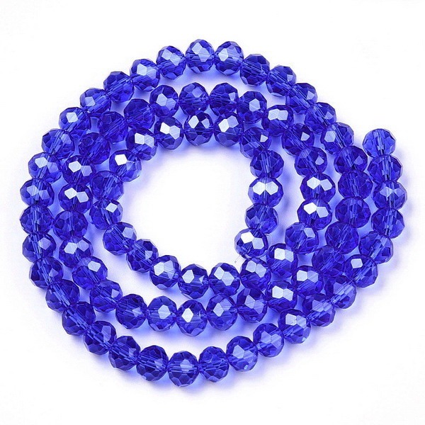Cristale rondele 4x3mm, transparente, lucioase, albastru cobalt-sir 112 buc 1 buc