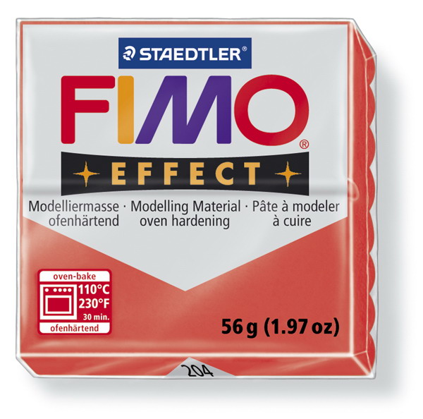 Plastelina fimo effect 56g cod cul 204 rosu transp