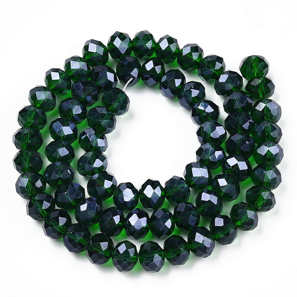 Cristale rondele 4x3mm, transparente, lucioase, verde inchis-sir 117 buc 1 buc
