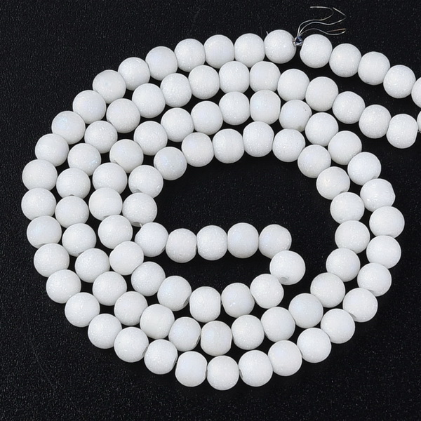 Cristale rondele 5x4mm, frosted, albe-sir 98buc 1 buc