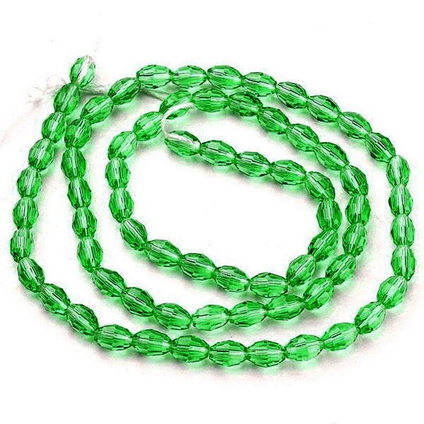 Cristale ovale 6x4mm, transparente, verde deschis-sir 67 buc 1 buc