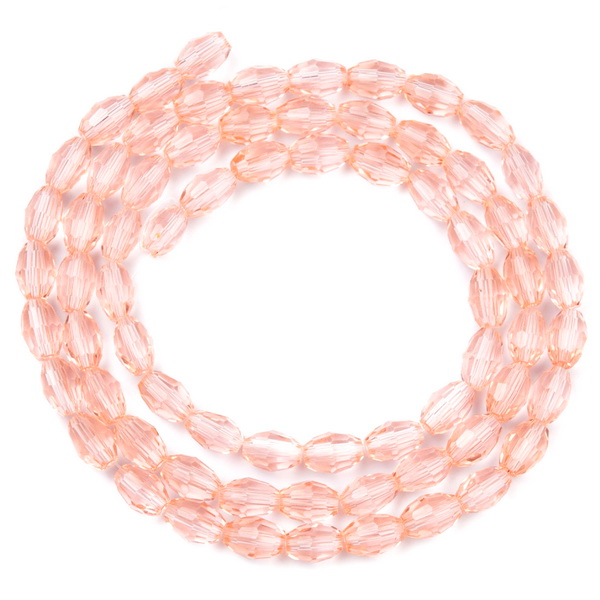 Cristale ovale 6x4mm, transparente, roz-sir 70 buc 1 buc