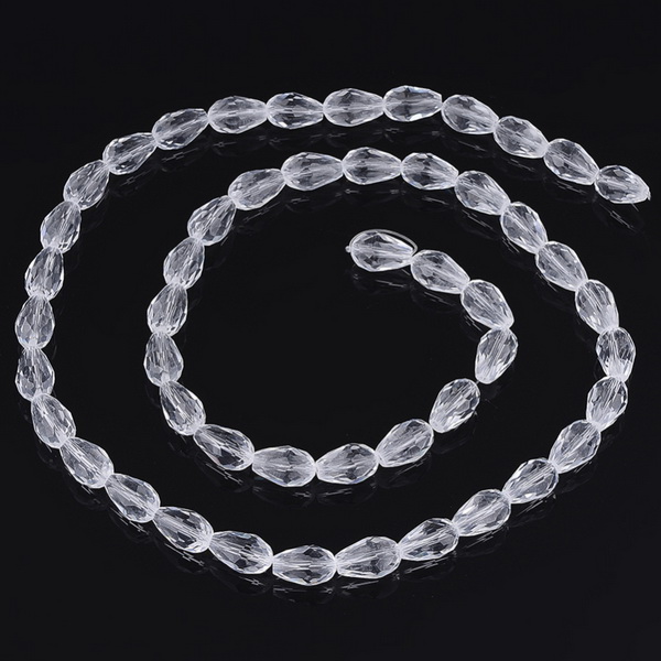 Cristale lacrima transparente, 15x10mm-sir 48 buc 1 buc