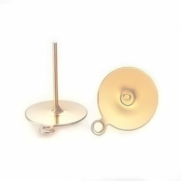 Tortite cercei otel inoxidabil 304, IP(placat cu ioni), 11x8x0.5mm, platou 8mm
 2 buc
